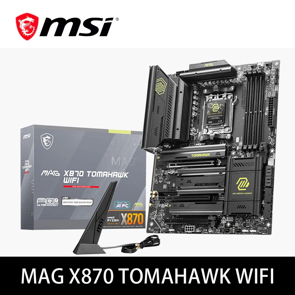 

MSI MAG X870 TOMAHAWK WIFI AMD X870 поддерживает DDR5 8400 (OC) 256 ГБ AMD Ryzen ™ Разъем материнской платы серии 9000, 8000 AM5