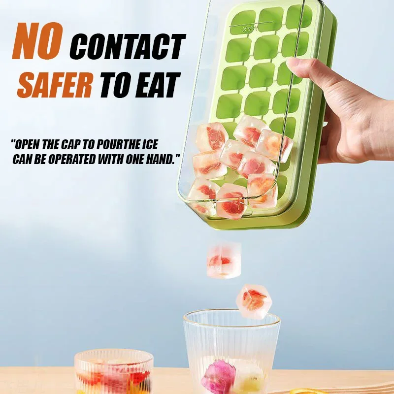 21 Grid Fully Sealed Non-contact Ice Cube Mold Maker Ice Tray Kitchen Gadgets Silicone Mold