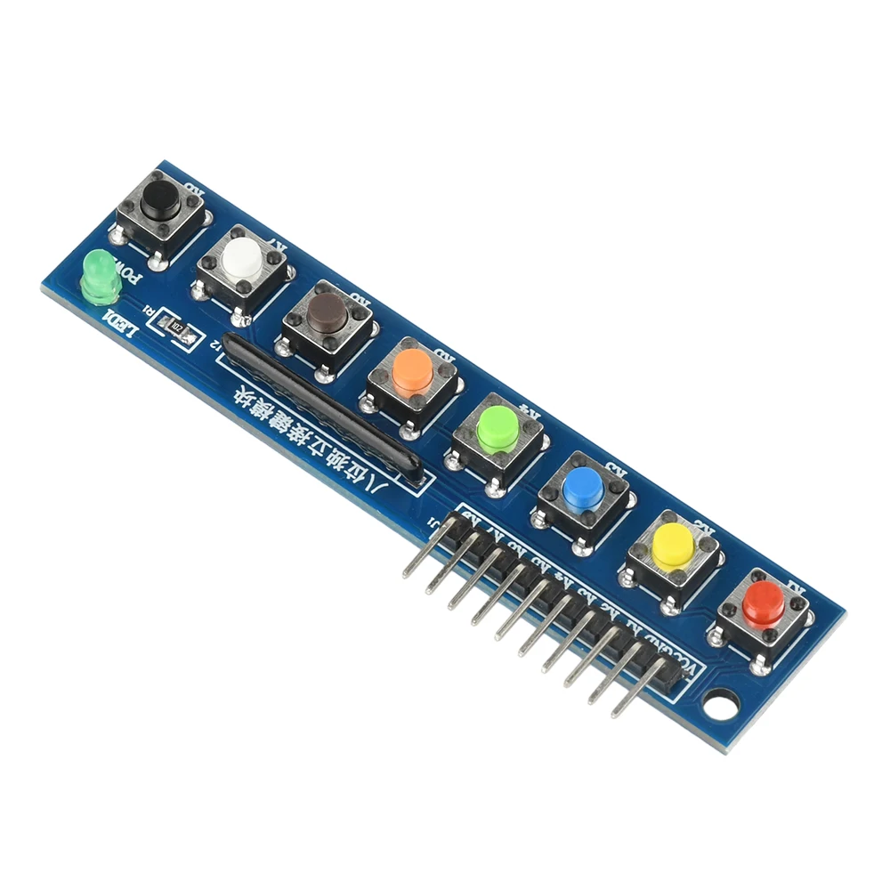 Módulo de botón táctil de 8 teclas independientes con indicador LED Módulo de teclado Módulo de teclado para Arduino ARM Raspberry Pi