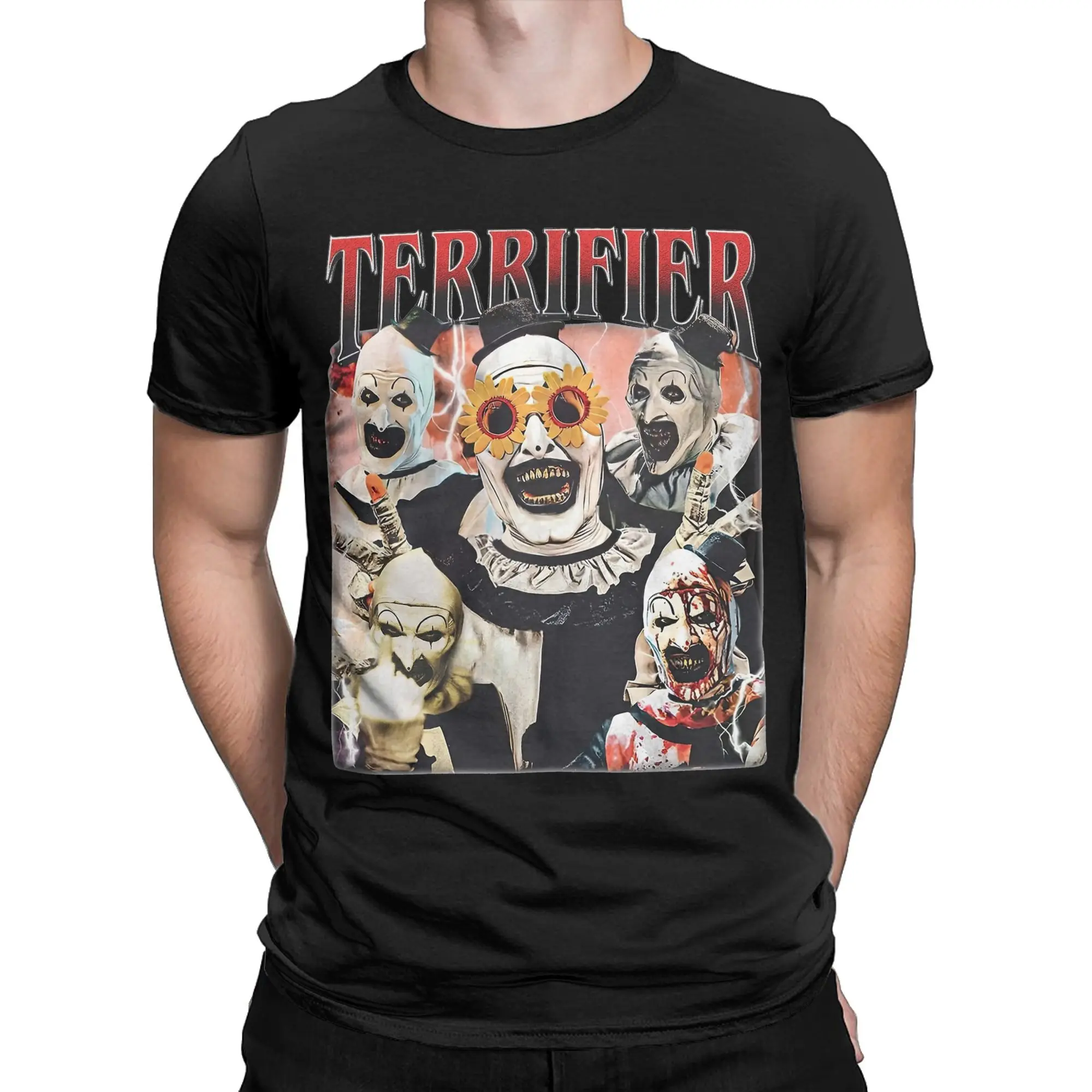 Terrifer Movie T Shirt Men's  Pure Cotton Awesome T-Shirts Crewneck  Tee Shirt Short Sleeve Clothes 6XL