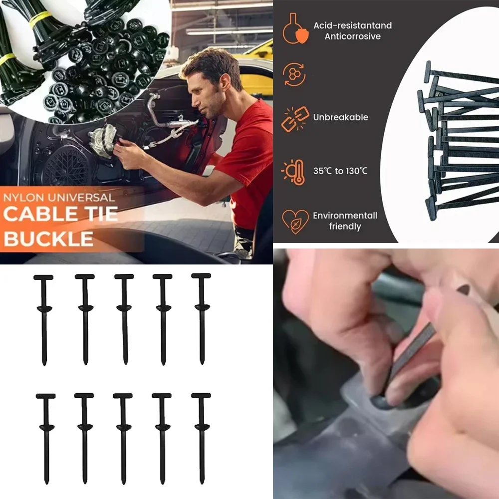 Nylon universal cable tie buckle heavy-duty self-locking nylon cable tie fastener suitable for daily maintenance of automobiles