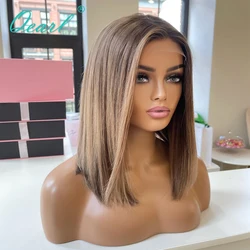 Wig New In Brazilian Human Hair Wig Sale 13x4 Lace Frontal Wigs Light Brown Honey Blonde Colored Lace Front Wig Free Ship Qearl