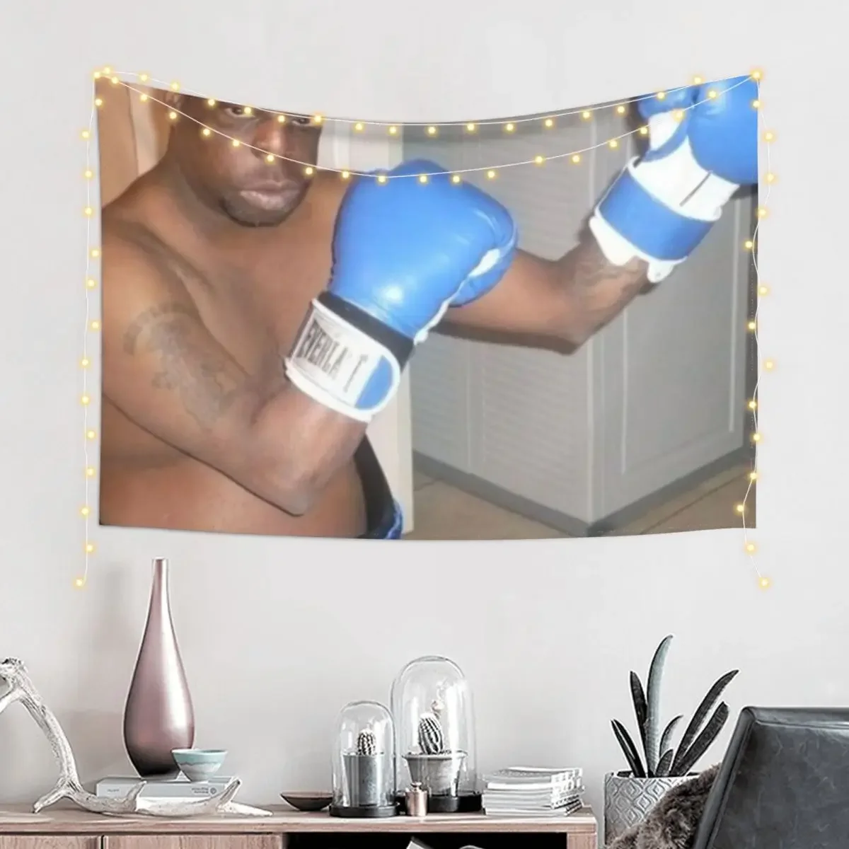 Funny boxing lester green Tapestry Living Room Decoration Aesthetic Room Decor Korean Room Decoration Aesthetic Tapestry