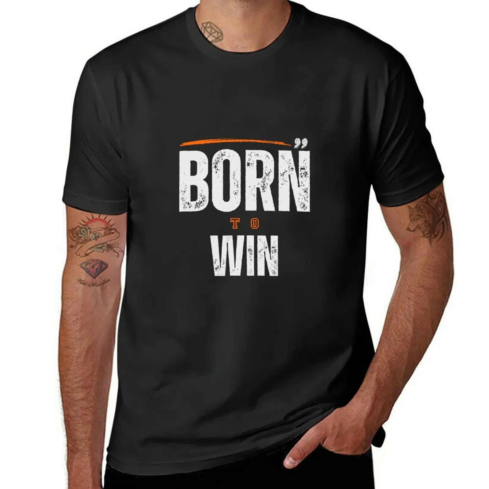 Born To Win T-Shirt oversized plus size tops boys animal print blacks plain t shirts men