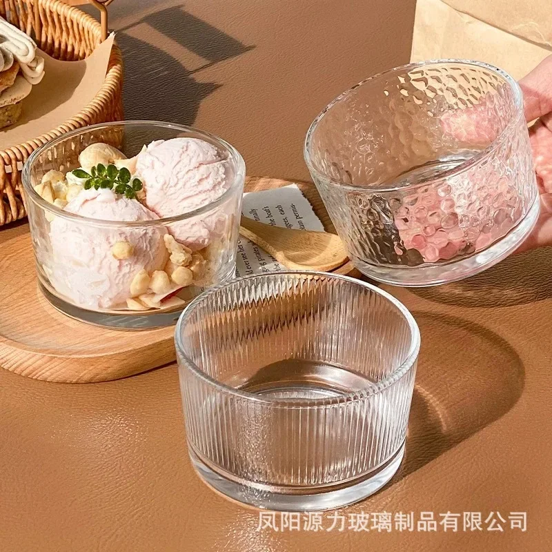 D20 Glass Bowl Dessert Bowl Fruit Saucer Pickle Bowl Ice Cream Dessert Breakfast Salad