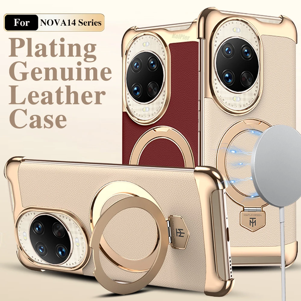 

Кожаный магнитный чехол для телефона HUAWEI NOVA 14 PRO NOVA14 Ultra 5G, дизайн без рамок, защитный чехол-подставка премиум-класса