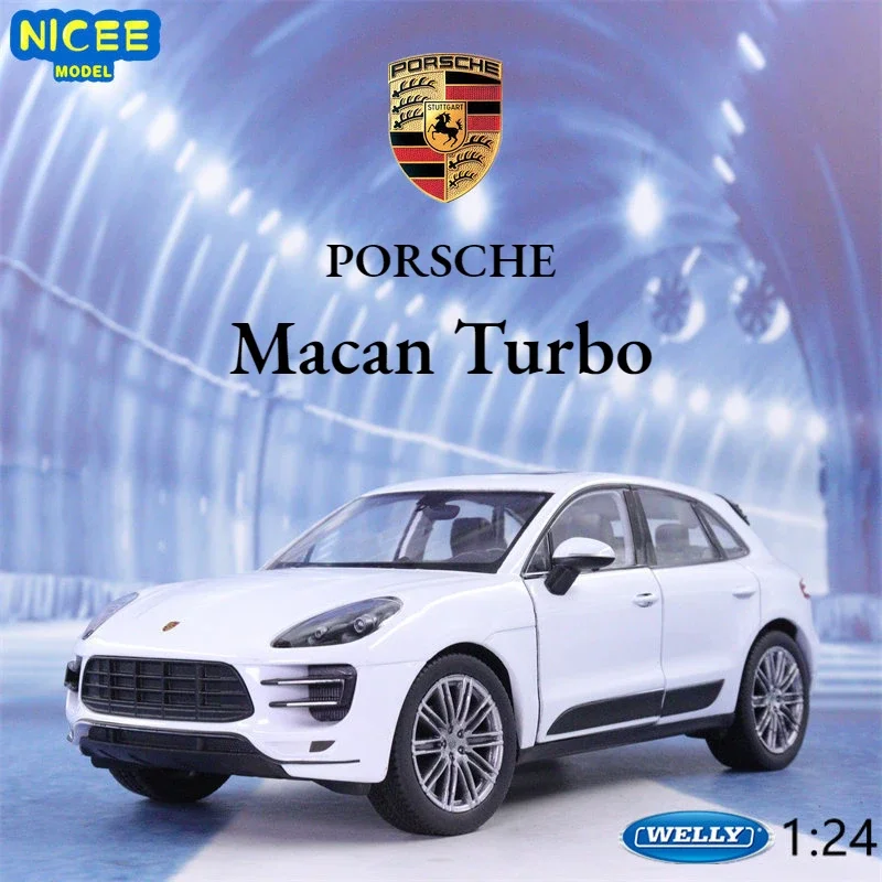 WELLY 1:24 Porsche Macan Turbo SUV High Simulation Diecast Car Metal Alloy Model Car decoration display collection gifts B121