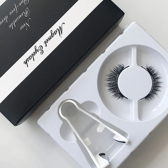 Ciglia magnetiche Ciglia individuali Ciglia finte ricce con magneti Adesivo forte riutilizzabile per il trucco delle donne