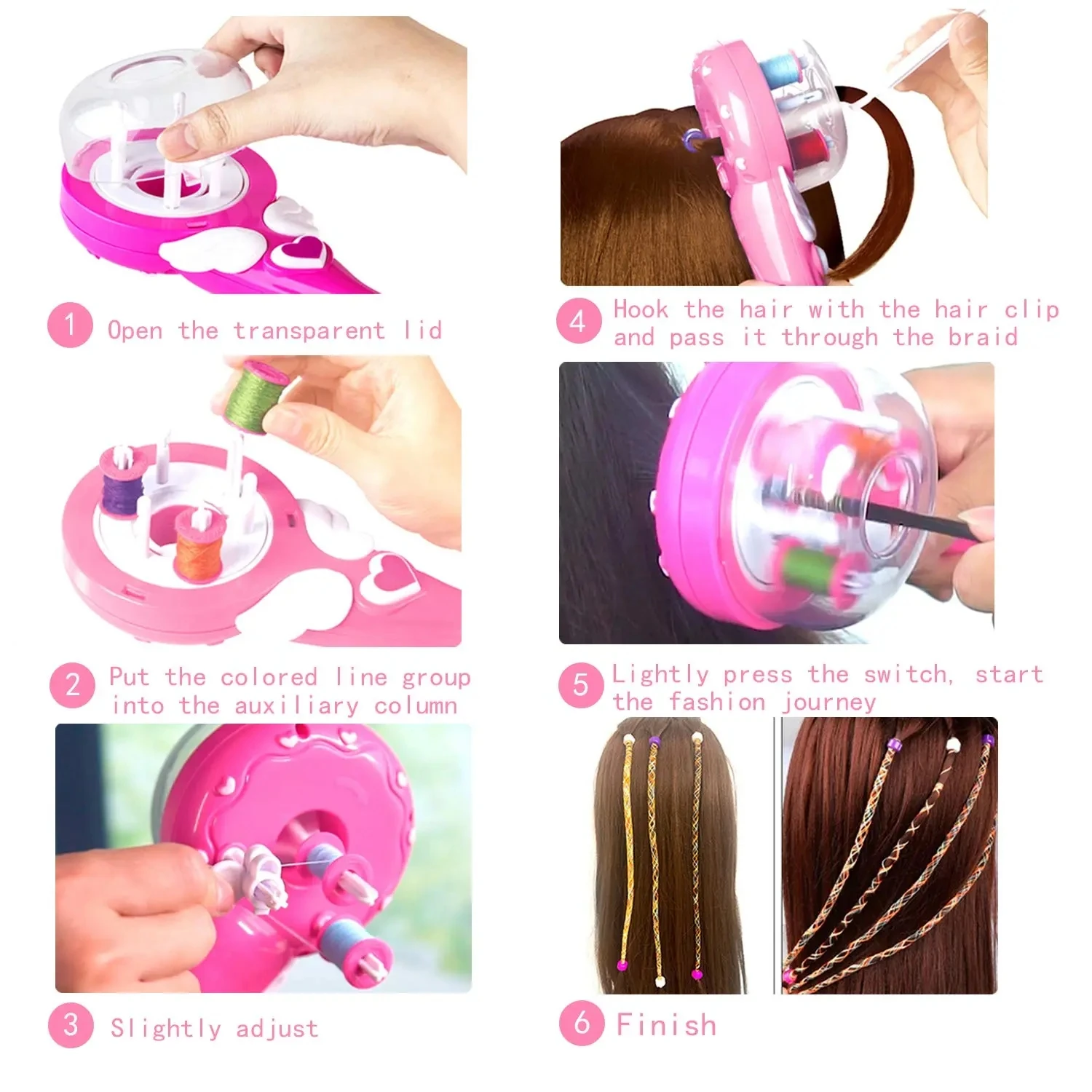 ผมอัตโนมัติ Braid ชุดเครื่องมือสาวผม Twist ไฟฟ้าความงาม DIY เล่นของเล่นเด็ก Headwear อุปกรณ์เสริมผมของขวัญ