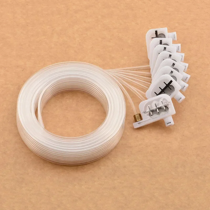 8color R1390 UV Ink Damper 8pcs 8pcs Screw Oring 2 Meter 8 Line Ink Tube 3x2mm for Epson R2000 1390 R1900 330 Printer