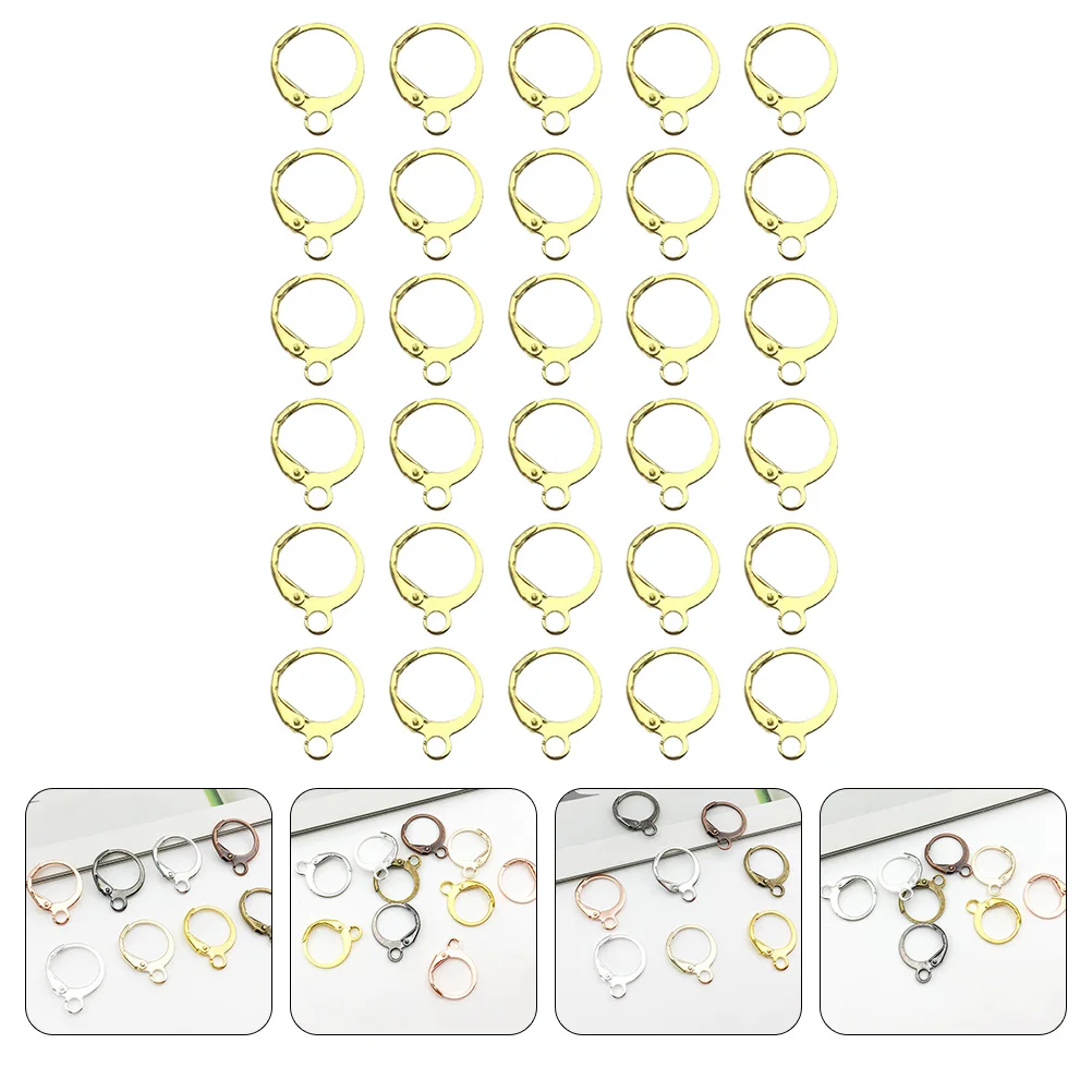 

100pcs Round Ear Buckles Premium Metal DIY Earring Earring Accessory Making Supplies Hooks Jewelry Crafting Accessories