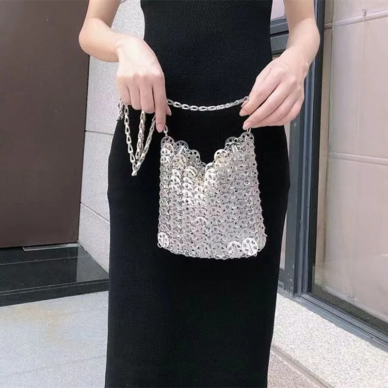 Aesthetic Bags Women\'s Bag Designer luxury Handbag Metal Hollow Tote Bag Wedding Party Clutch Female Evening Bag Shoulder Bag