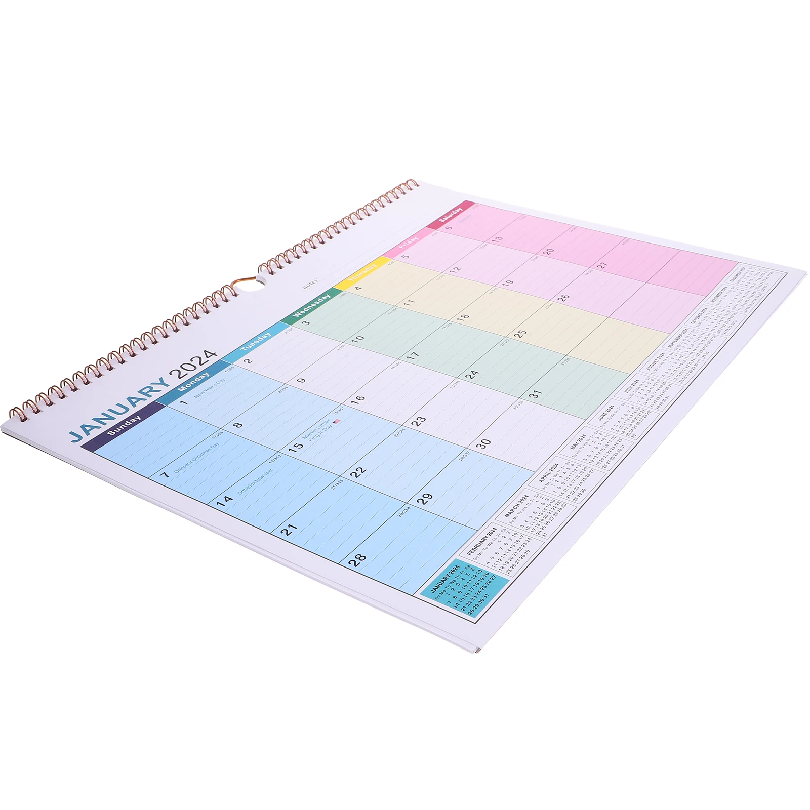 

2024 2025 English Wall Calendar Large Size Sturdy Daily Use Home Office Monthly Hanging Paper Noting Planner Desk Decor
