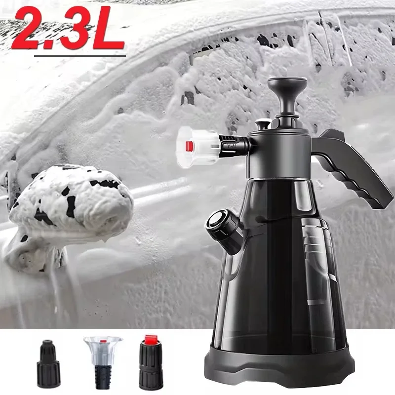 2.3L Car Wash Spray Bottle Foam Hand Pump Foam Sprayer Wash Sprayer Car Air Pressure Spray Washer Nozzle Auto Window Cleaning