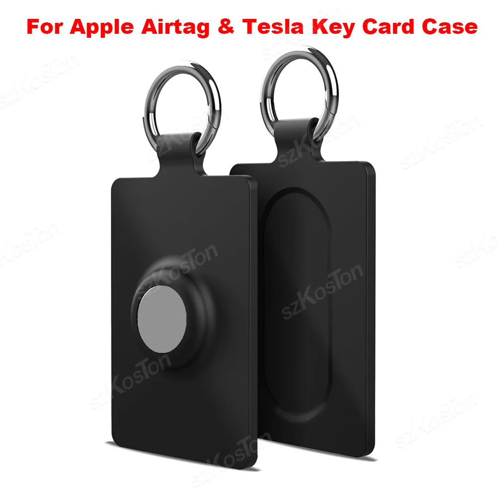 For Apple Airtag&Tesla Key Card Case  Anti-lost Tracker Locator Soft Silicone Protective Cover for Air Tag Model 3 Y S X Holder