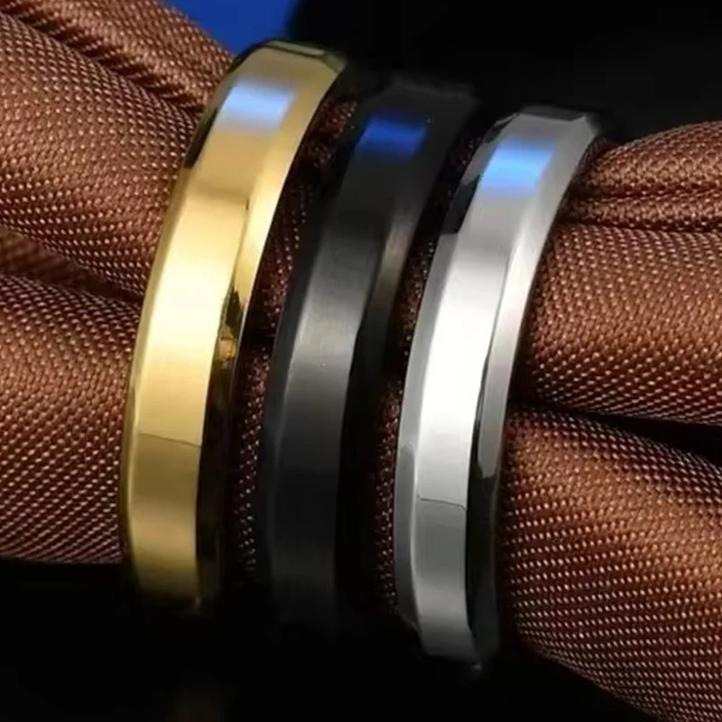 

4/6mm Engrave Names Stainless Steel Rings for Women, Smooth, Personalized, Engagement, Wedding Jewelry, Couple Gift for Lovers