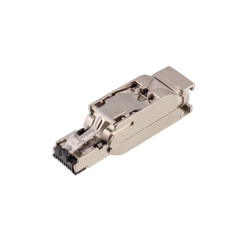 Spina a connessione rapida dati RJ45 diritta 4pin 8pin connettore RJ45 Ethernet dritto in metallo industriale spina CAT5E CAT6A Profinet RJ45