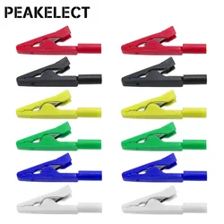 Peakelect-P2009 Mini Clipes Isolados Jacaré, Ferramentas De Teste Elétrico, Soquete De 2mm, Conector De Braçadeira De Crocodilo, 300V, 10A