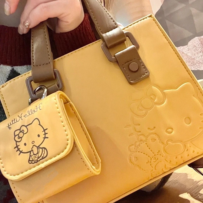 2024 New  Hello Kitty Anime Shoulder Bag Kawaii Handbag Cute Cartoon Crossbody Premium Texture Girl Birthday Gift Toys