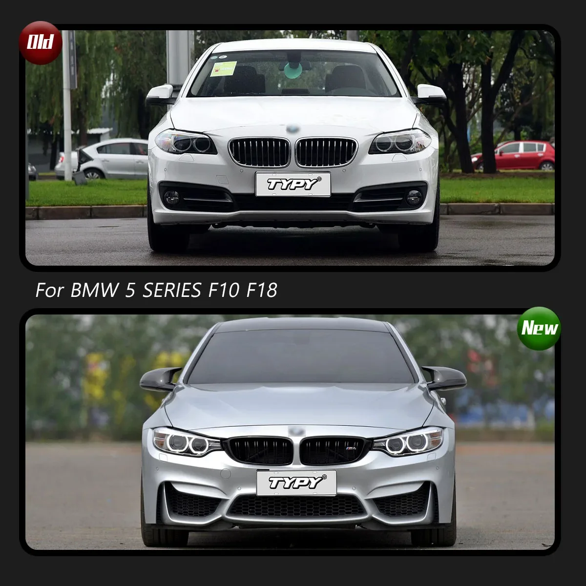 Car Accessories For 2011-2017 BMW 5 Series F10 F18 Upgrade To M4 Style Body Kit Front Bumper Side Skirt Fender Hood Spout
