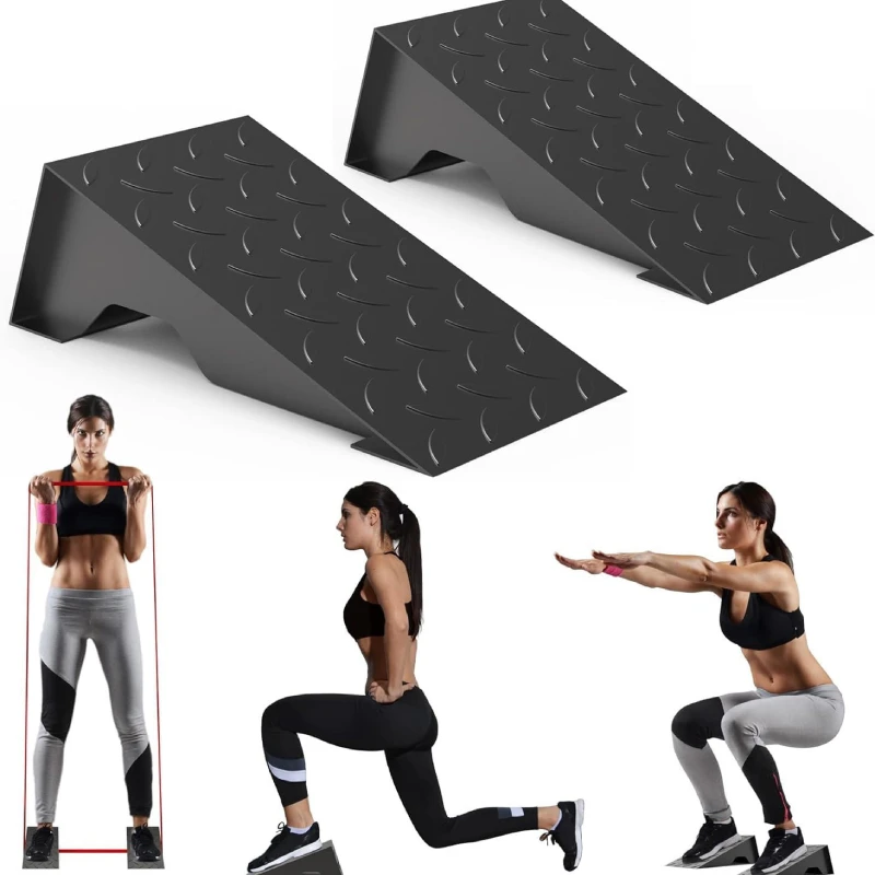 Squat Wedge, Heel Wedge Metal Slant Board for Squats, Calf Stretching and Weightlifting,Anti-Slip Squat Blocks(1 Pair)