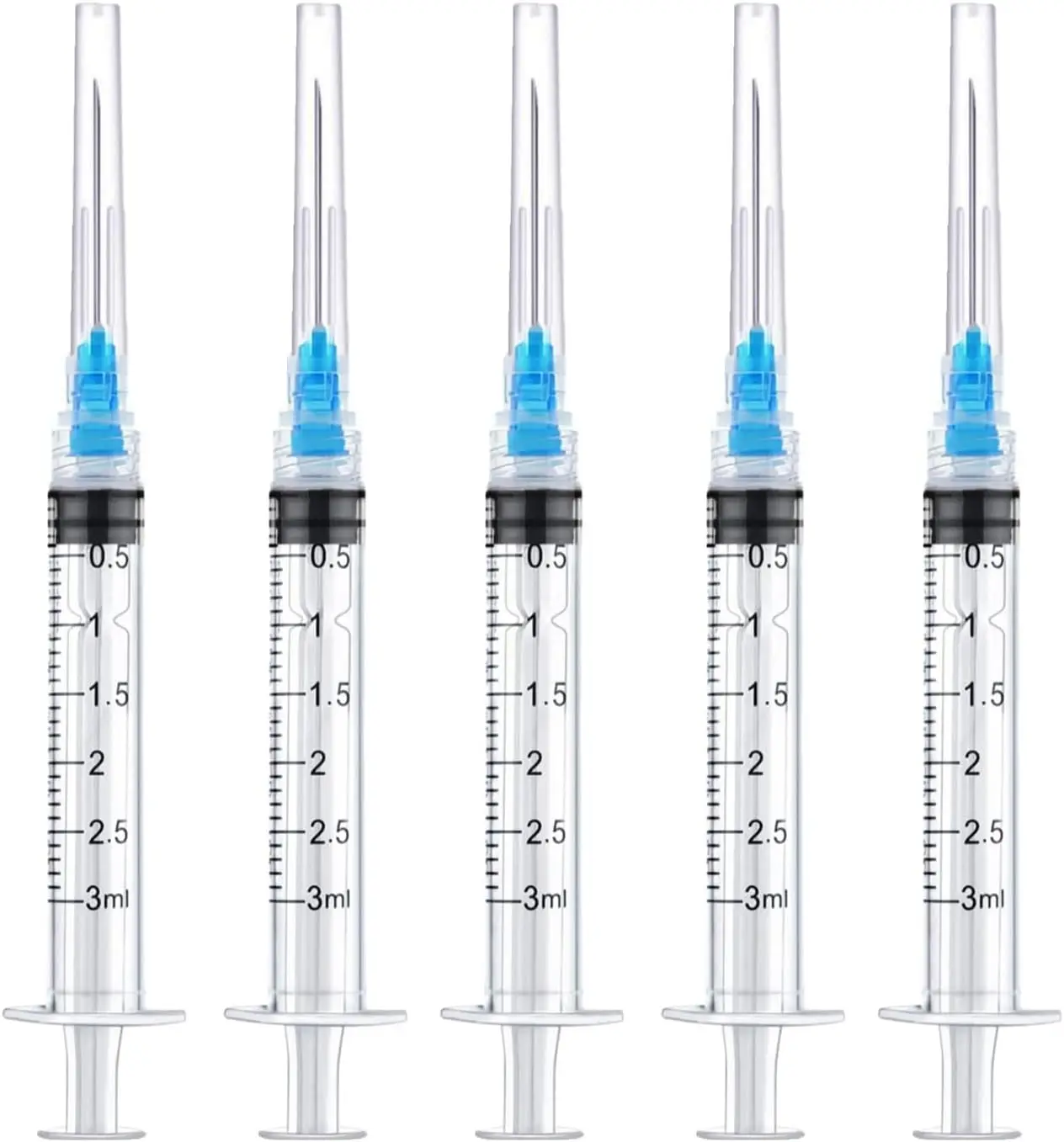 0Pack 3ml 23Ga 1inch Luer Lock Syringe Individually Packaged for Scientific Labs, Liquids Refilling and Measuring