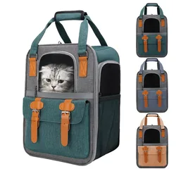 Oxford Dog Backpack Outdoor Travel Cat Bag Pet Double Shoulder Bag Portable Cat Carrier Comfort Breathable Puppy Cat Handbag