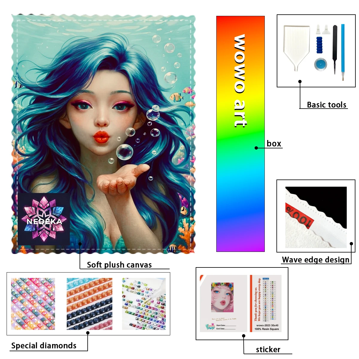 

【NEDEKA_ Diamond Art】The girl blowing bubbles AB Rhinestone FD Rhinestone Perfect Resin Diamond