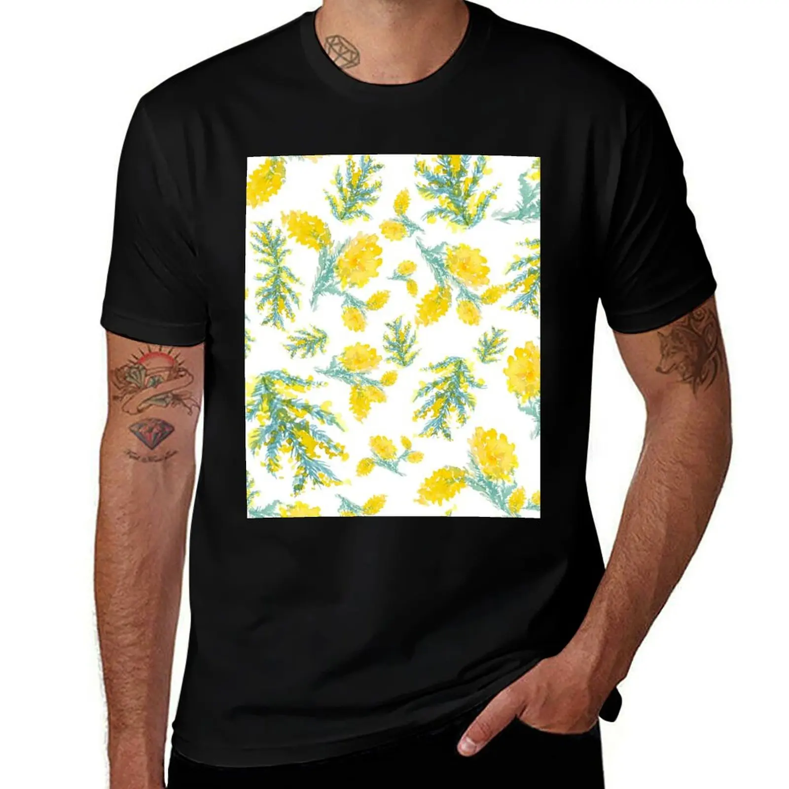 Australian wattle flowering T-Shirt Sports Casual Breathable Tee Shirt T-Shirt