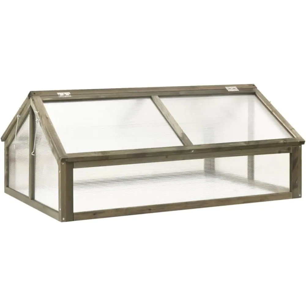 

Серая уличная теплица премиум-класса — конструкция из массива ялины, просторная, защита от мороза, откидная крышка, открытое дно, сборка