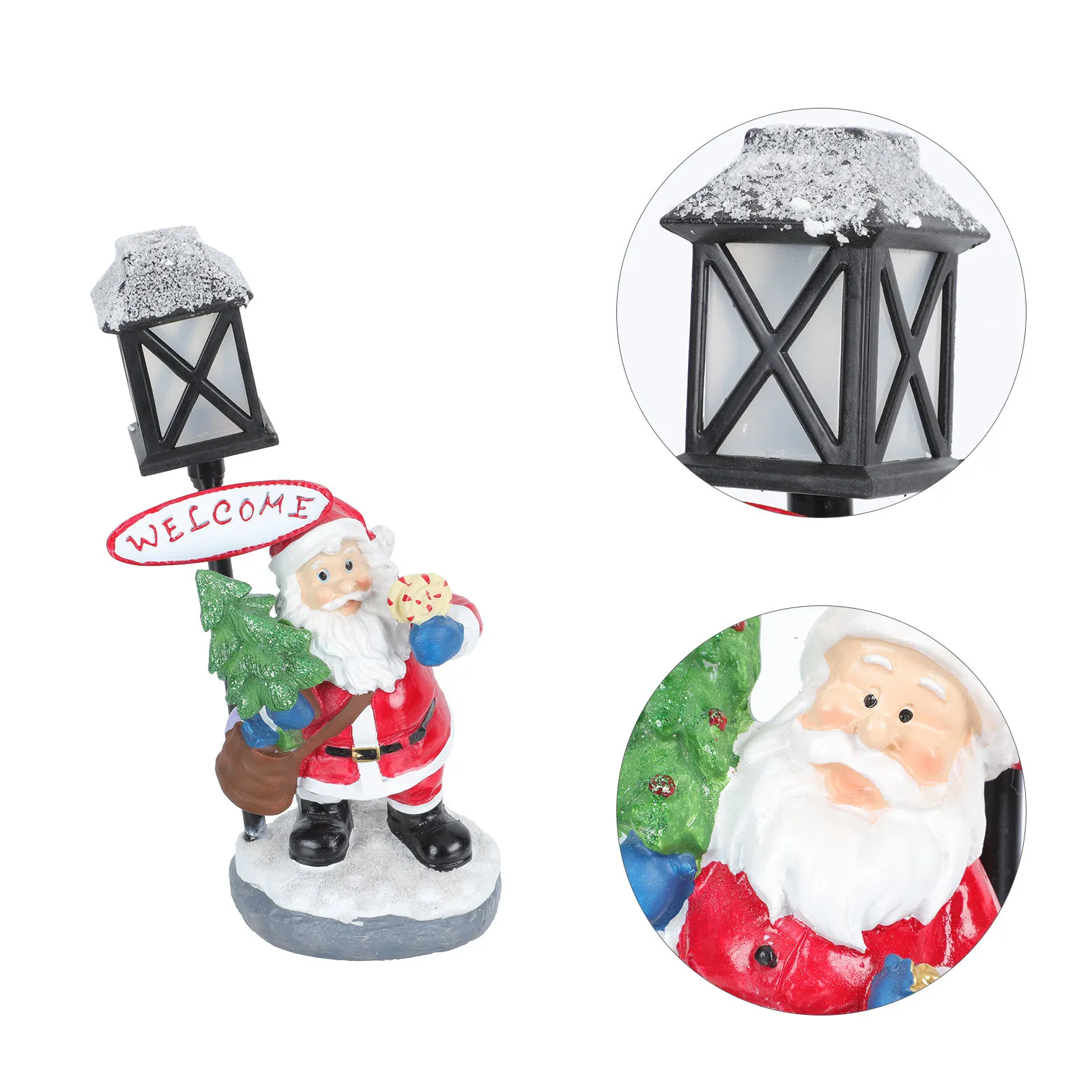 

1Pcs Christmas Santa Claus Night Lamp Exquisite Resin Statue Xmas Decoration Luminous Tabletop Decor Xmas Crafts