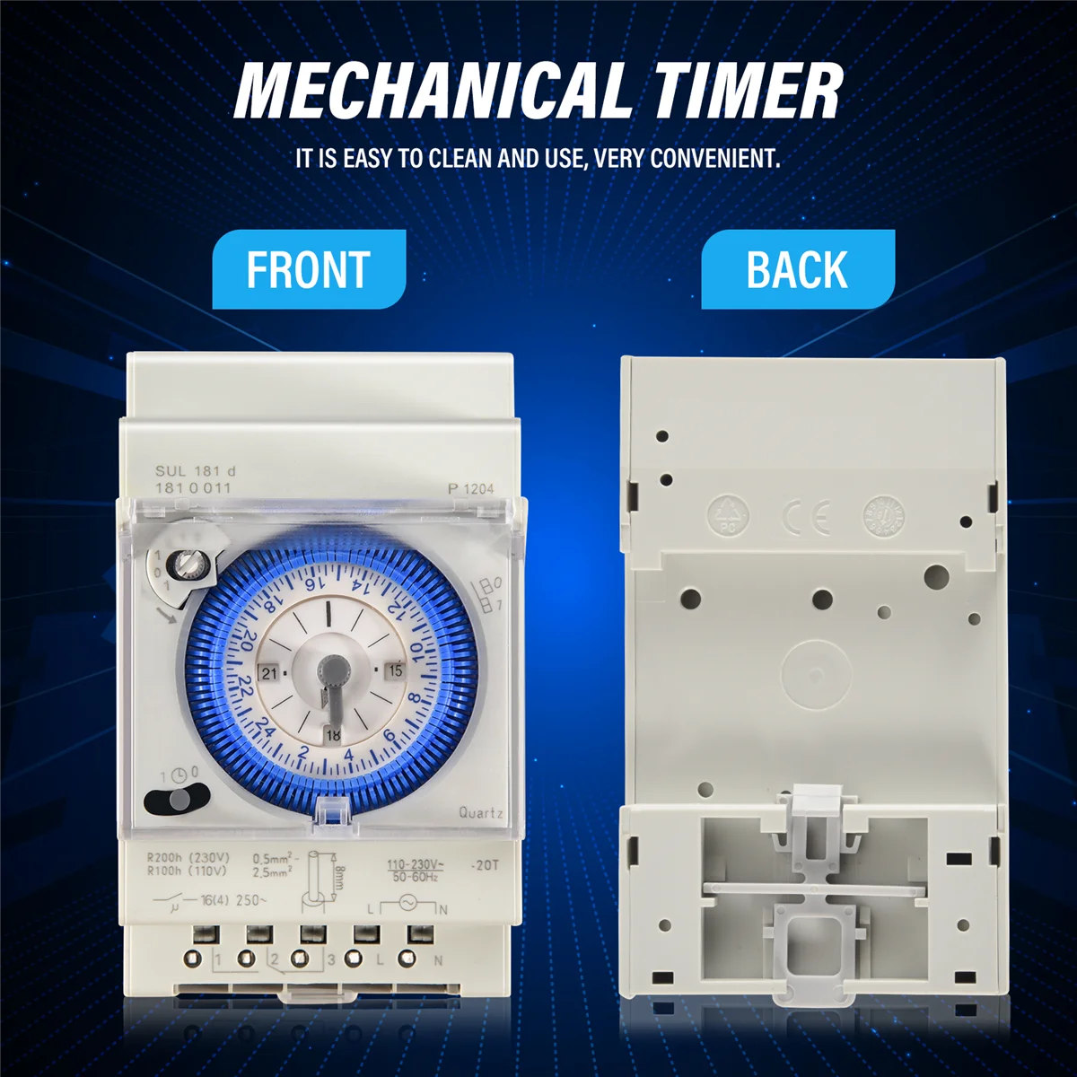

Analog Mechanical Timer Switch 110V-220V 24 hours Daily Programmable 15min Setting Time Switch Relay SUL181D Hot HOT