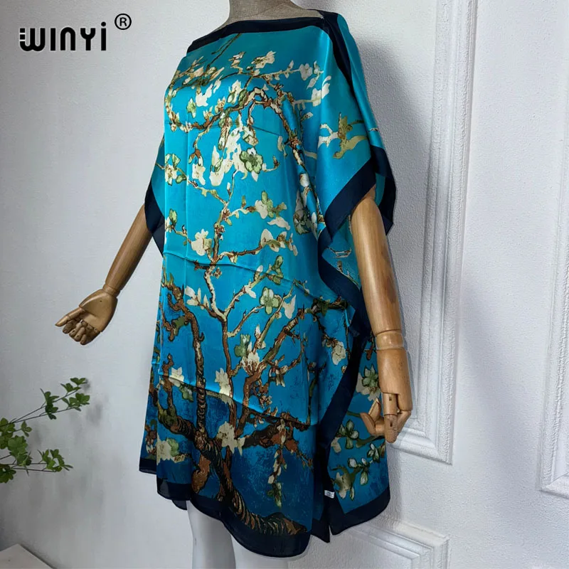 WINYI NEW Summer african dress boho print beach wear women 2024 Loose Femme Robe Muslim beach cover ups فساتين طويلة vestidos