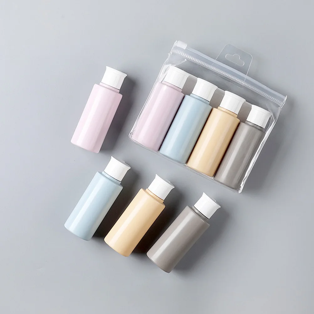 4pcs 50Ml Squeeze Bottle Set Clamshell Design Travel Bottles For Essential Oils Cosmetics Dispenser Container Empty Portable