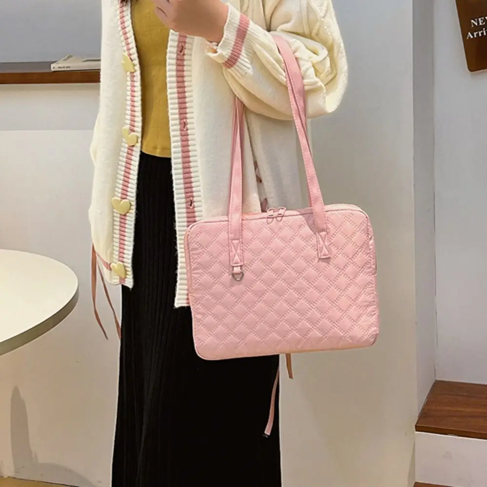 

11/14Inch Laptop Shoulder Bag Handbag Shockproof Computer Storage Bag Simple Solid Large Capacity Business Briefcase Bag