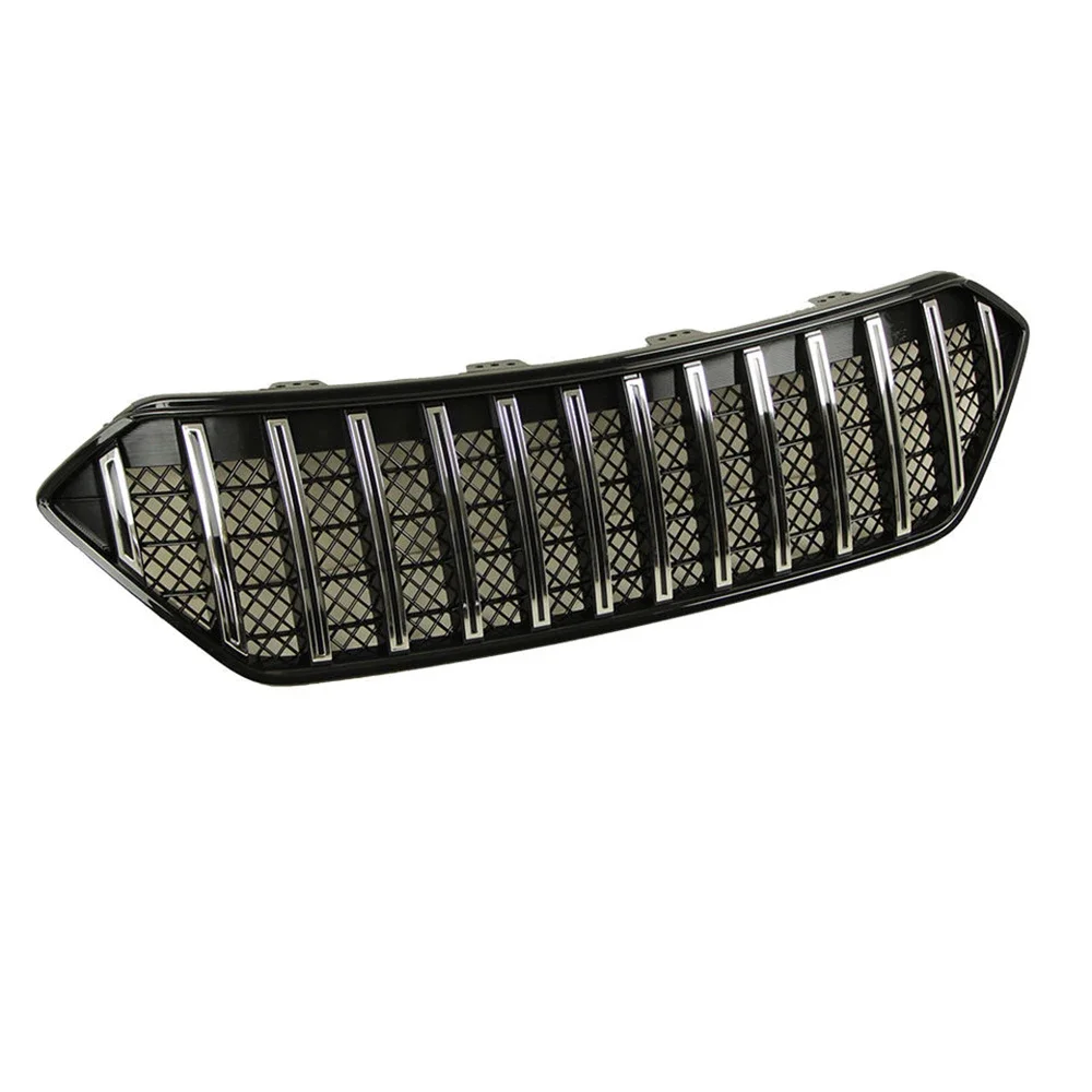 Auto-Accessoires Zilveren Grille Voor 2013-2016 Hyundai Santa Fe Voorbumper Racing Grills Bovenste Mesh Grill