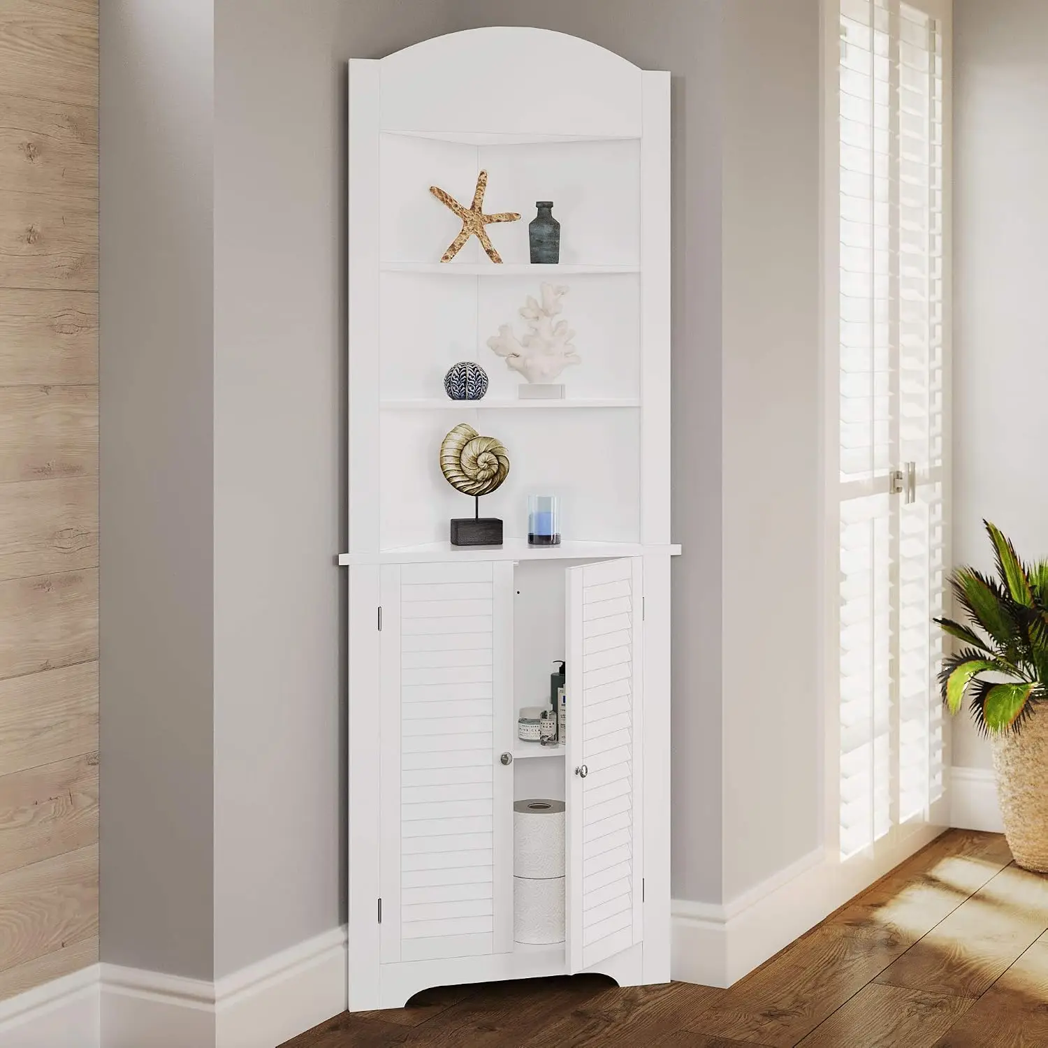 Ellsworth Collection Tall Corner Cabinet, White