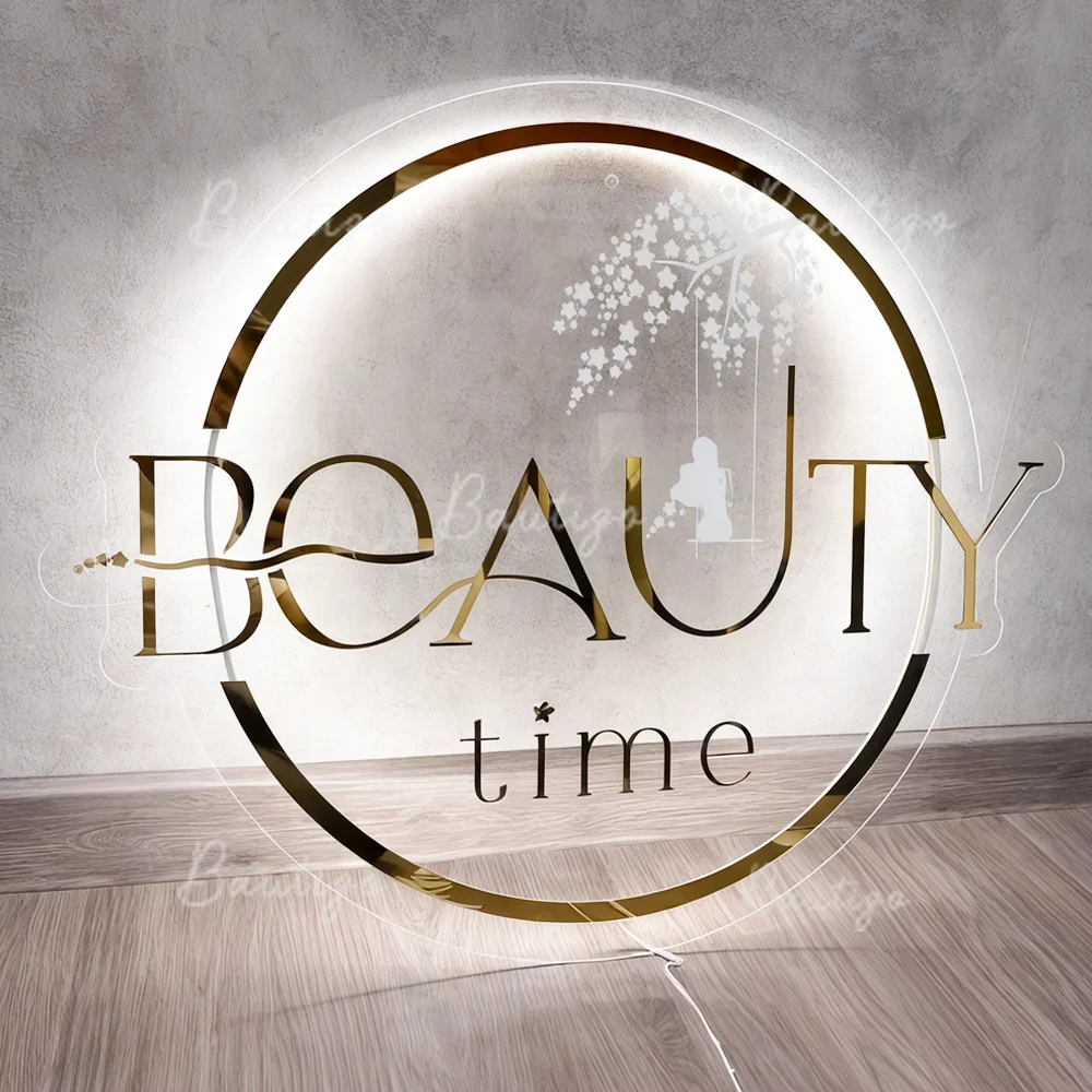 Custom Nail Salon Art LED Sign Acrylic 3D Metal Pattern Letter Neon Sign Birthday Gifts Wall Decor Party Custom Luminous Signs
