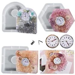 DIY Epoxy Resin Silicone Mould European Geometric Stand Vertical Clock Ornament Bookend Mould Home Decor Crafts