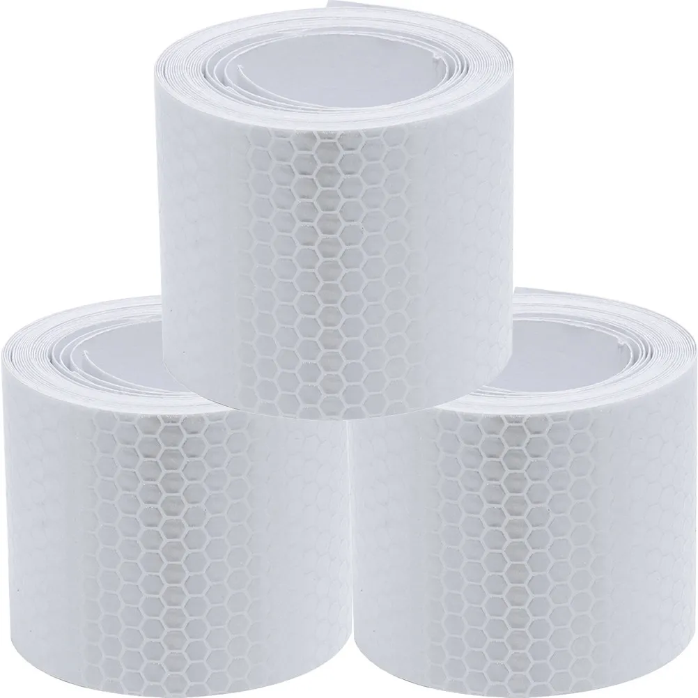 

3 Rolls Premium Reflective Safety Tape with Strong Adhesion Reflective Warning Tape for Trucks Cars Bicycles Helmets Fences