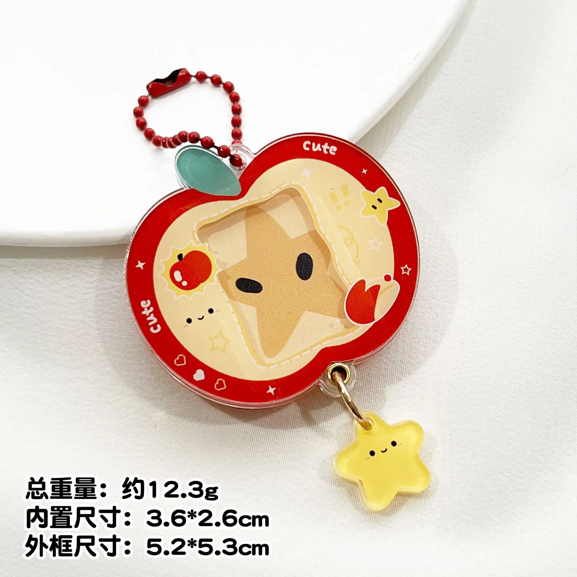 Acrylic Slide Photo Frame Keychain Holds 1 Inch ID Photo for Kpop Star Idol Card Holder