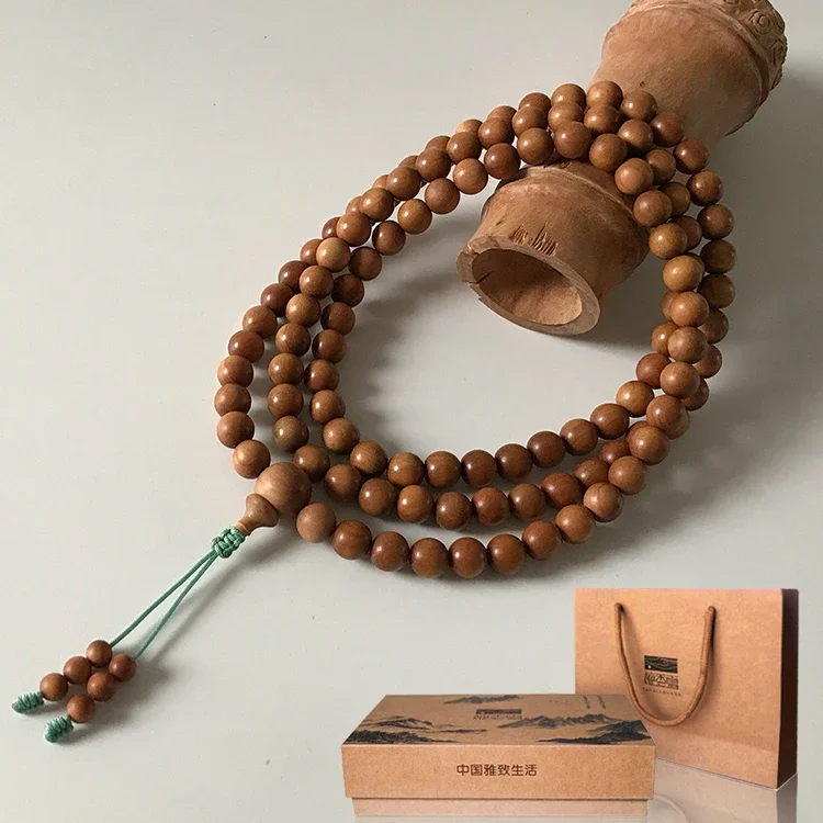 Laosan Sandalwood Hand string 108 Sandalwood beads necklace for women men  wholesale couple bracelet jewelry blessing meditation