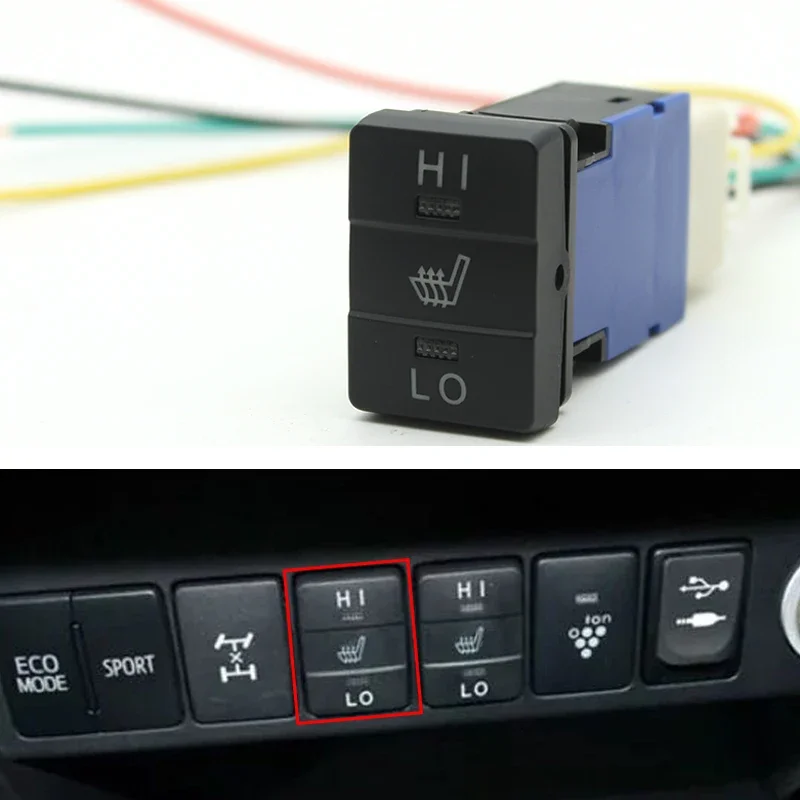 Power Car Seat Heating Fan Ventilation Left L Right R Seat Heating Camera Rocker Button Switch With Wire Accessories For Toyota