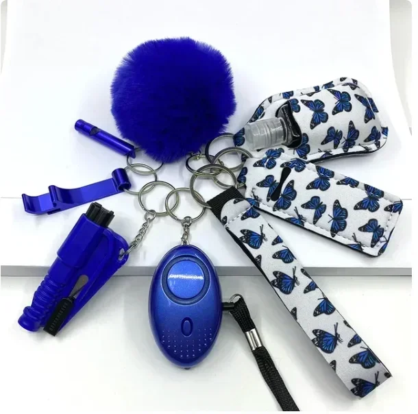 Self Defense Security Keychain Set Safety Key Ring Full Set With Personal Alarm Protective Keychain Accessories For Women Girls