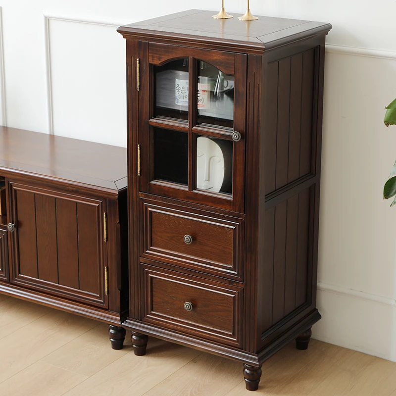 American wine cabinet furniture Modern simple dining side  Solid wood single door European