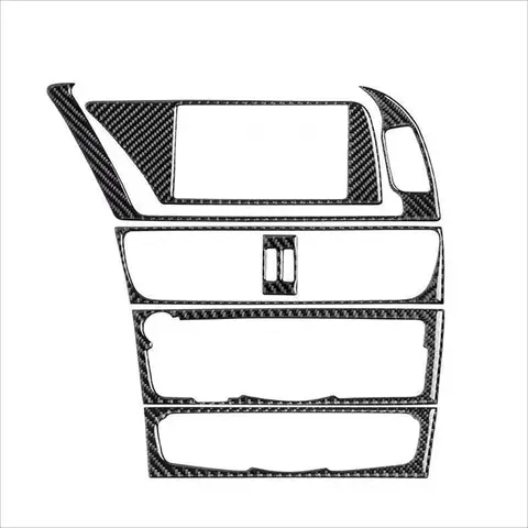 Carbon fiber Center Console Air conditioning CD Panel Cover Trim Frame Sticker Auto Accessories For Audi A4 B8 A5 S4 Car Styling