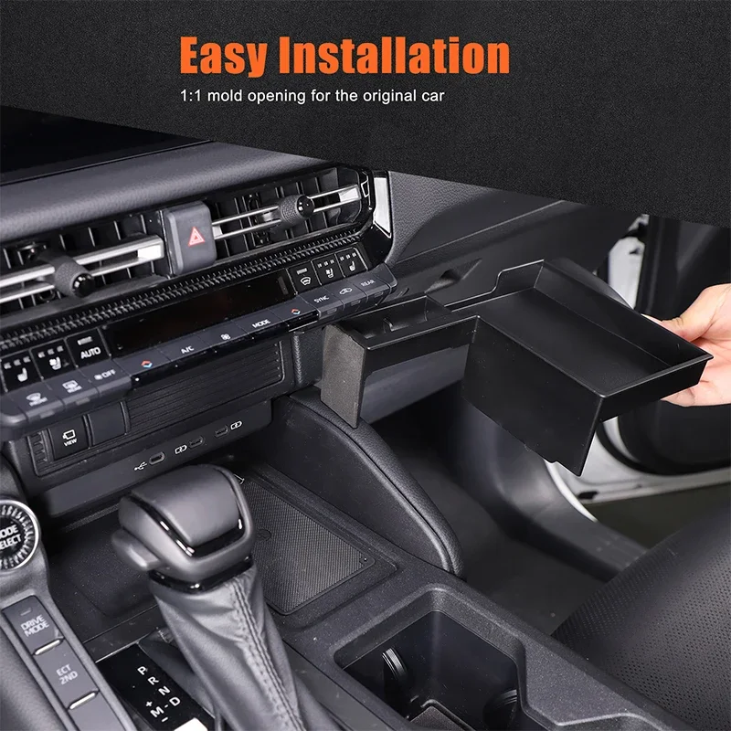 

For Toyota Land Cruiser 250 Prado LC250 2024-2025 ABS Black Car Front Gear Storage Box Interior Car Accessories(LHD RHD)