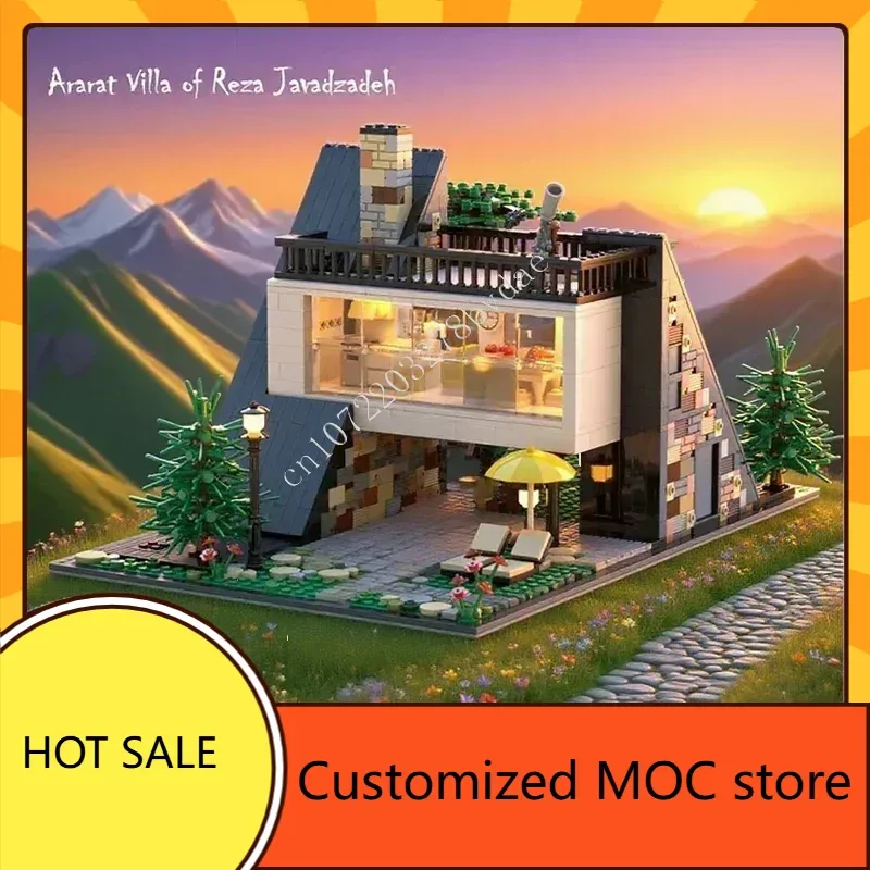 

1570 шт., вилла Ararat, горячее город, MOC Streetview, модель пазлы, архитектура, креативные игрушки для сборки на день рождения «сделай сам», рождественские подарки