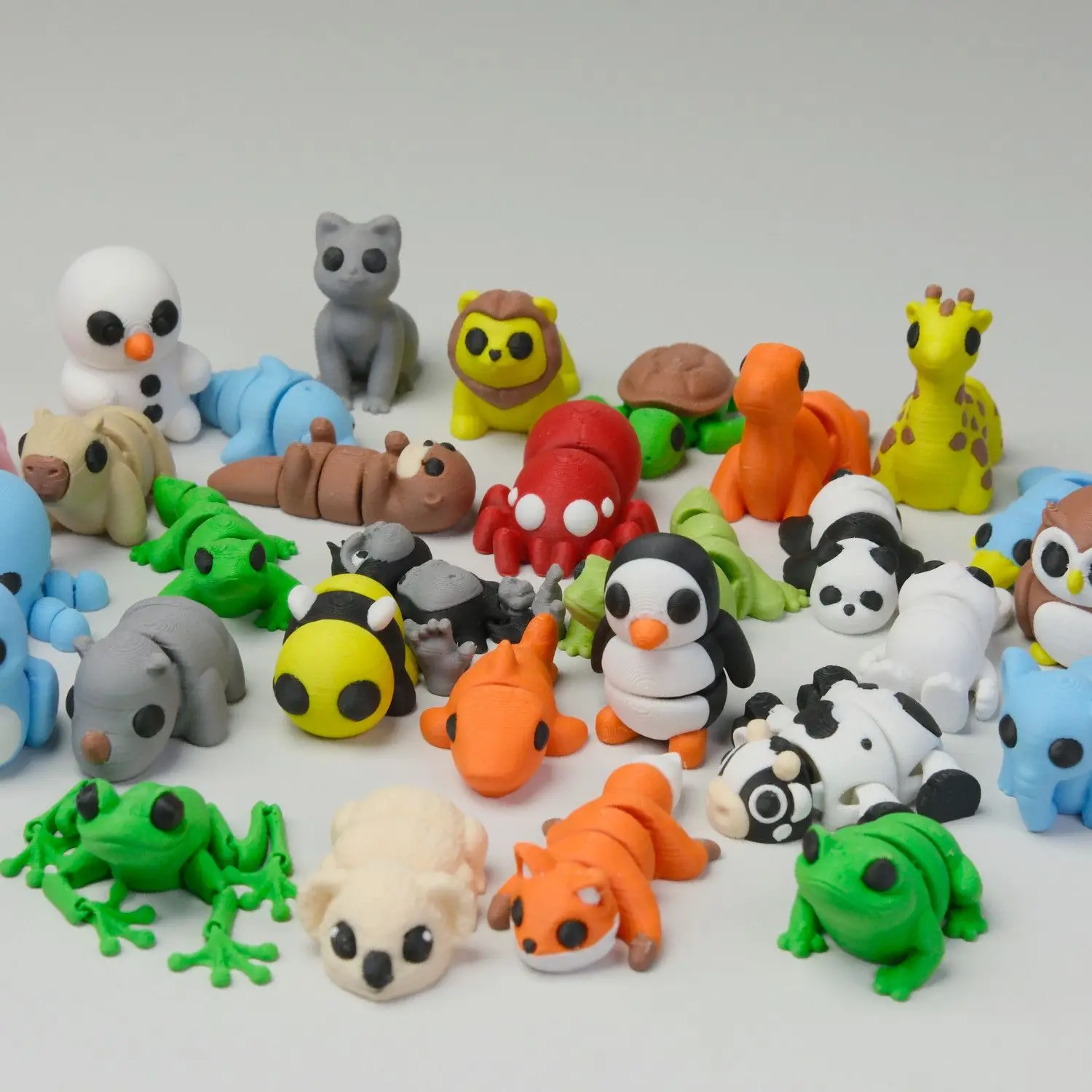 3D printed toy small animal mini movable joint desktop decoration stall display gift for boys students family and parties