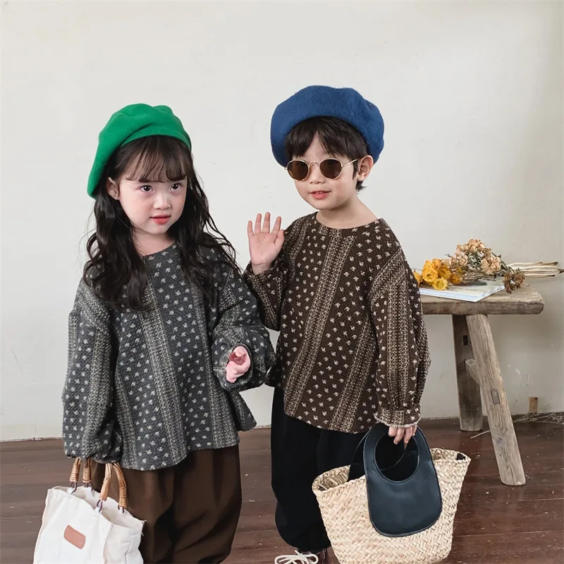 

Children's Clothes 2023 Autumn New Fashion Baby Boys Sweatershirt Loose Casual Girls Tees Tops Kids Sweater Toddler T Shirts